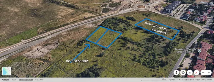 Działka, 3959 m², Wrocław, Złotniki